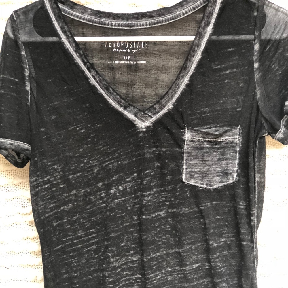 Sheer Black Short-Sleeved Top, Size Small
